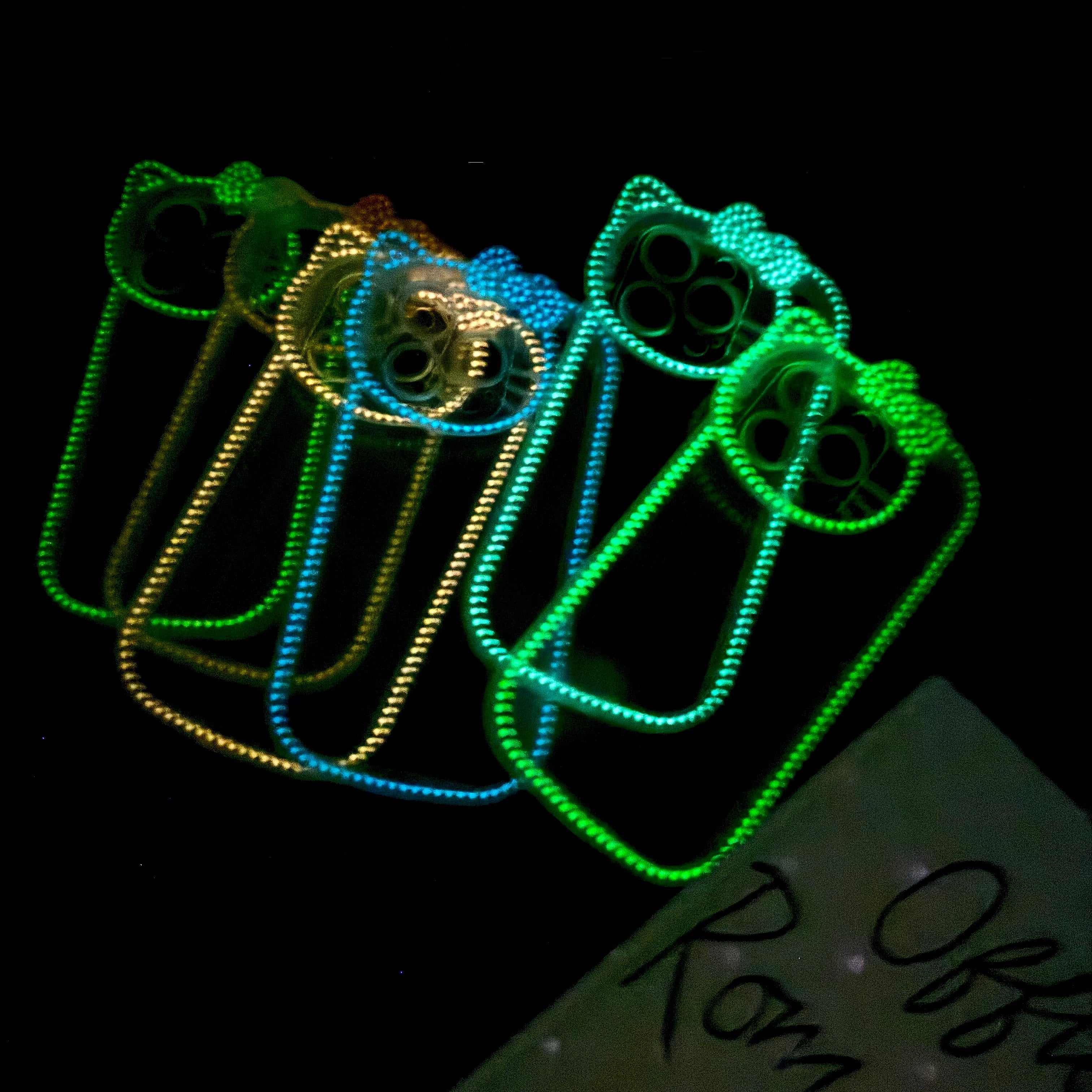 Neon Radium Night Glow Hello Kitty Colorful Transparent With Bow Case